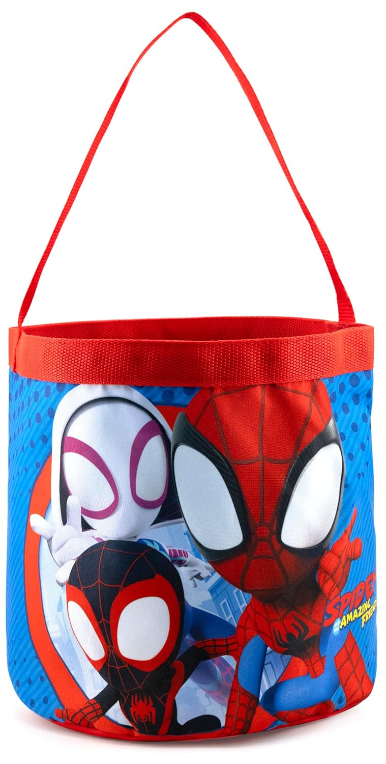 Fast Forward Marvel Spidey and His Amazing Friends Tote Bag for Kids | Collapsible Halloween Trick or Treat Bag, Candy Tote, and Reusable Easter Basket | Ages 3+ - Image 1